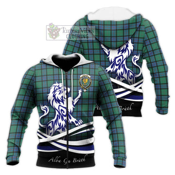 Sinclair Hunting Ancient Tartan Knitted Hoodie with Alba Gu Brath Regal Lion Emblem