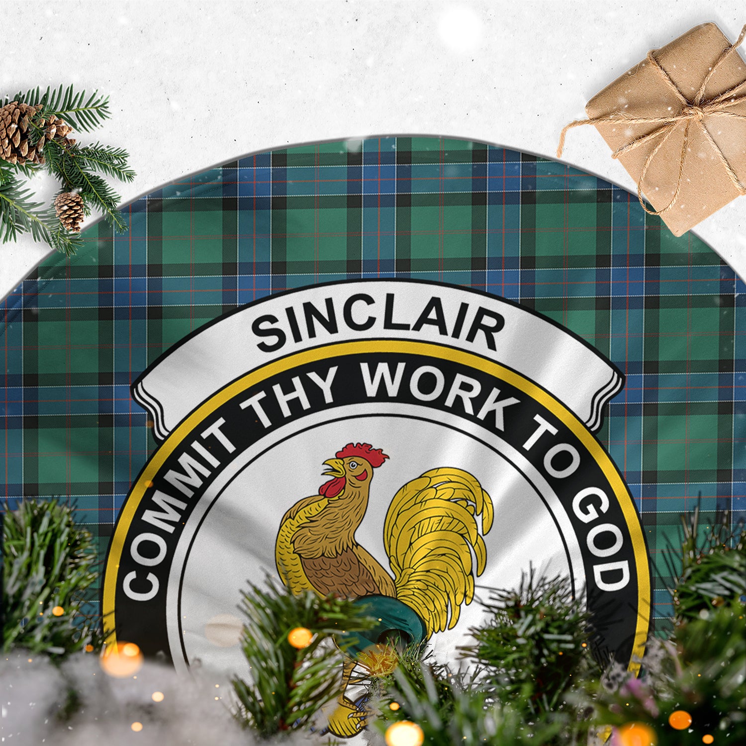 sinclair-hunting-ancient-tartan-christmas-tree-skirt-with-family-crest