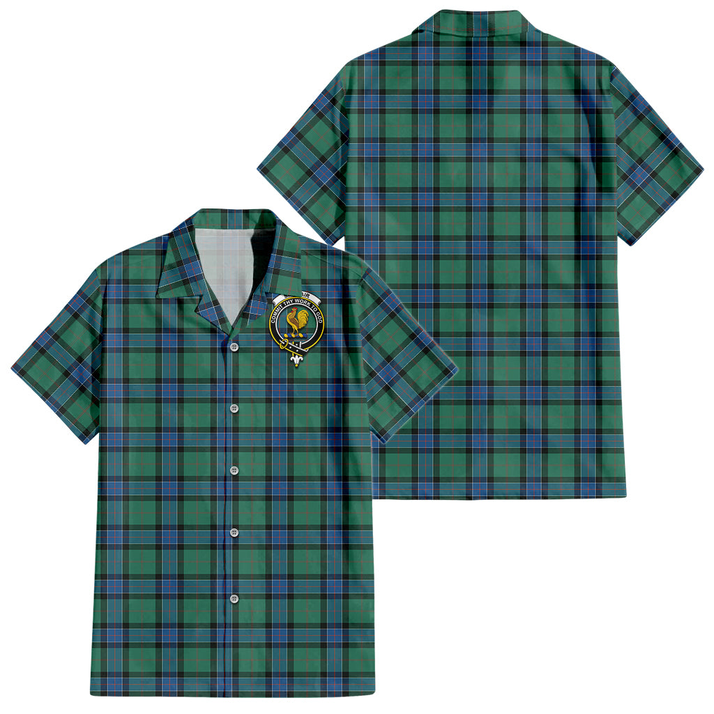 sinclair-hunting-ancient-tartan-short-sleeve-button-down-shirt-with-family-crest