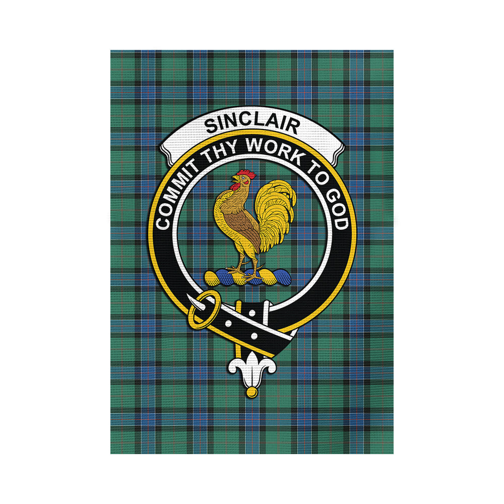 Sinclair Hunting Ancient Tartan Flag with Family Crest - Tartan Vibes Clothing