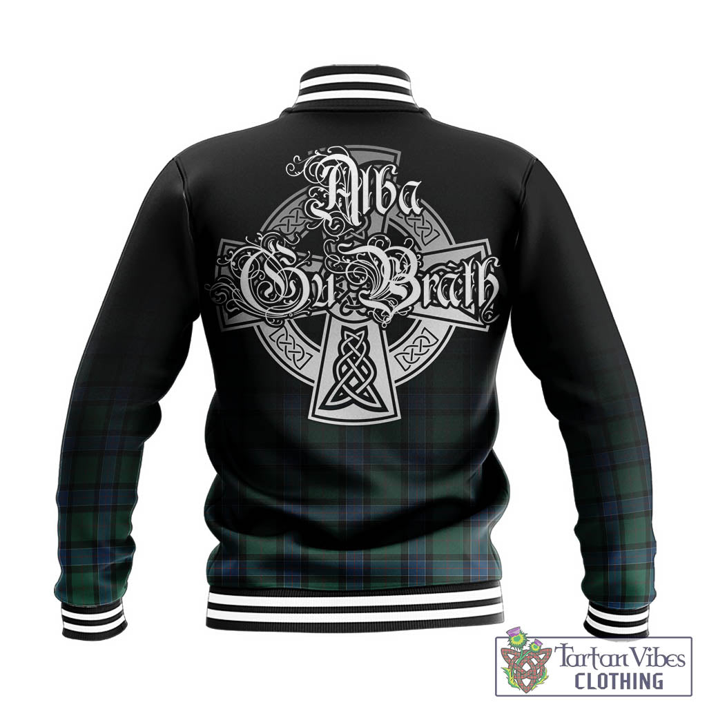 Tartan Vibes Clothing Sinclair Hunting Ancient Tartan Baseball Jacket Featuring Alba Gu Brath Family Crest Celtic Inspired