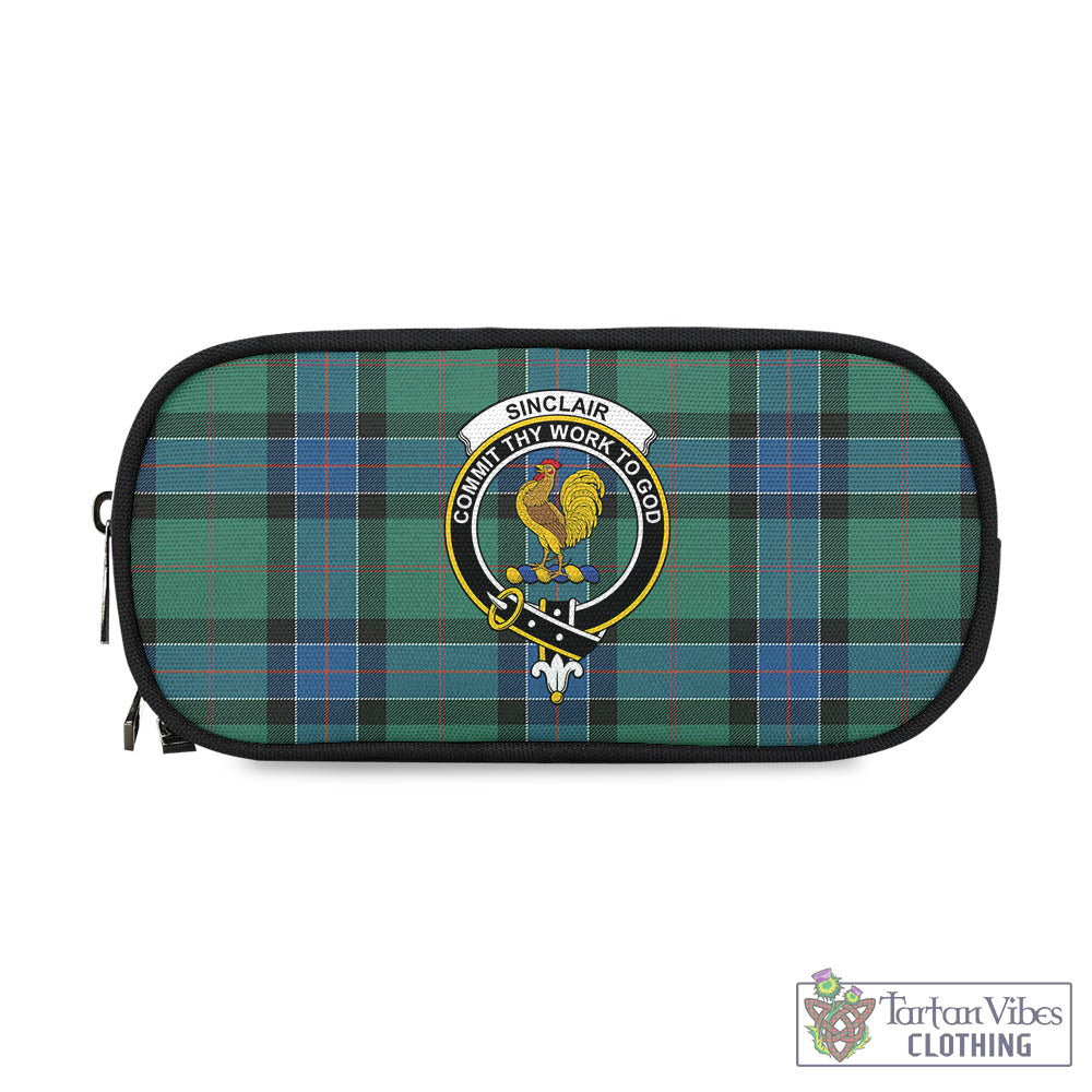 Tartan Vibes Clothing Sinclair Hunting Ancient Tartan Pen and Pencil Case with Family Crest