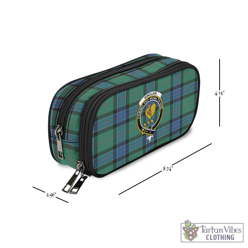 Tartan Vibes Clothing Sinclair Hunting Ancient Tartan Pen and Pencil Case with Family Crest