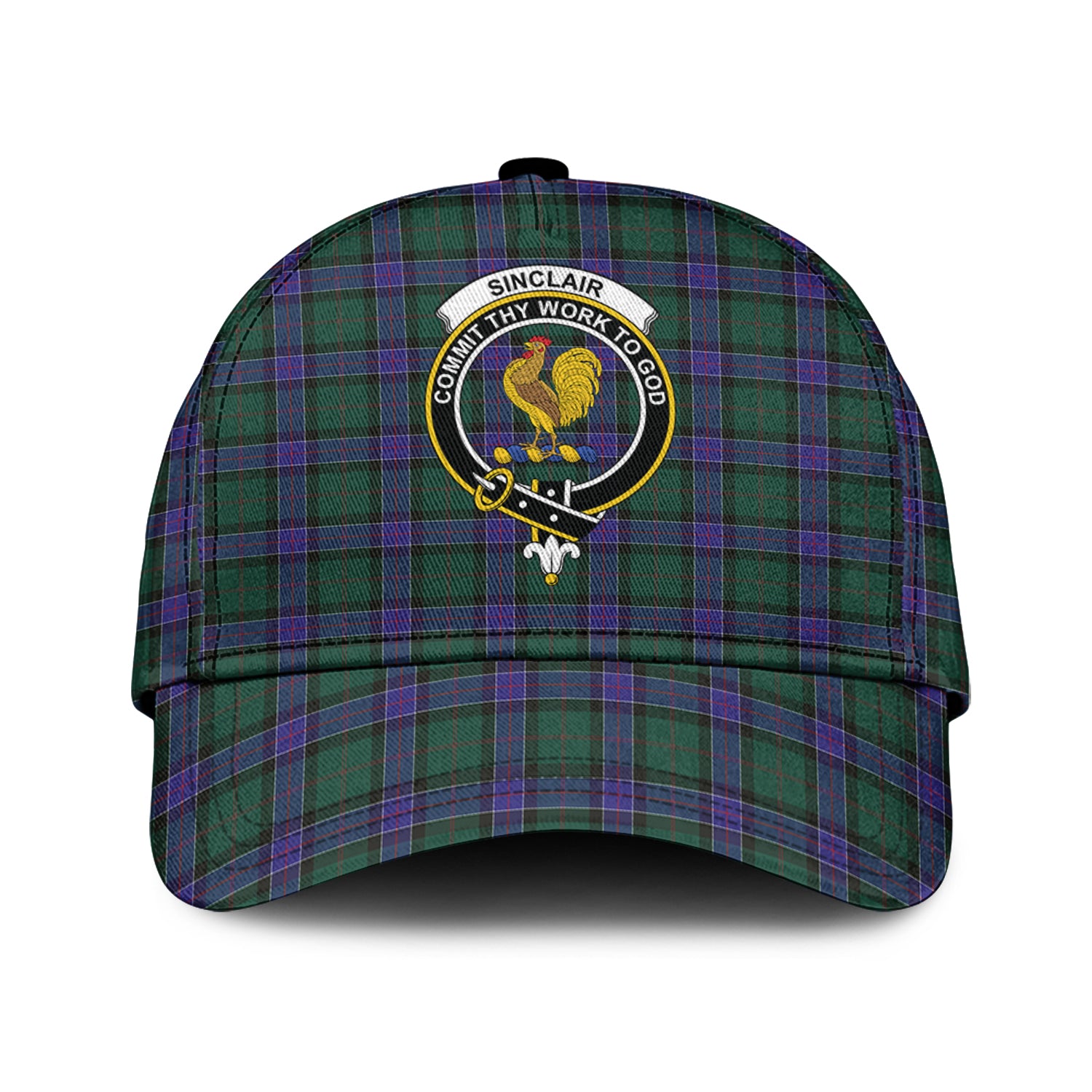 Sinclair Hunting Modern Tartan Classic Cap with Family Crest Classic Cap Universal Fit - Tartan Vibes Clothing