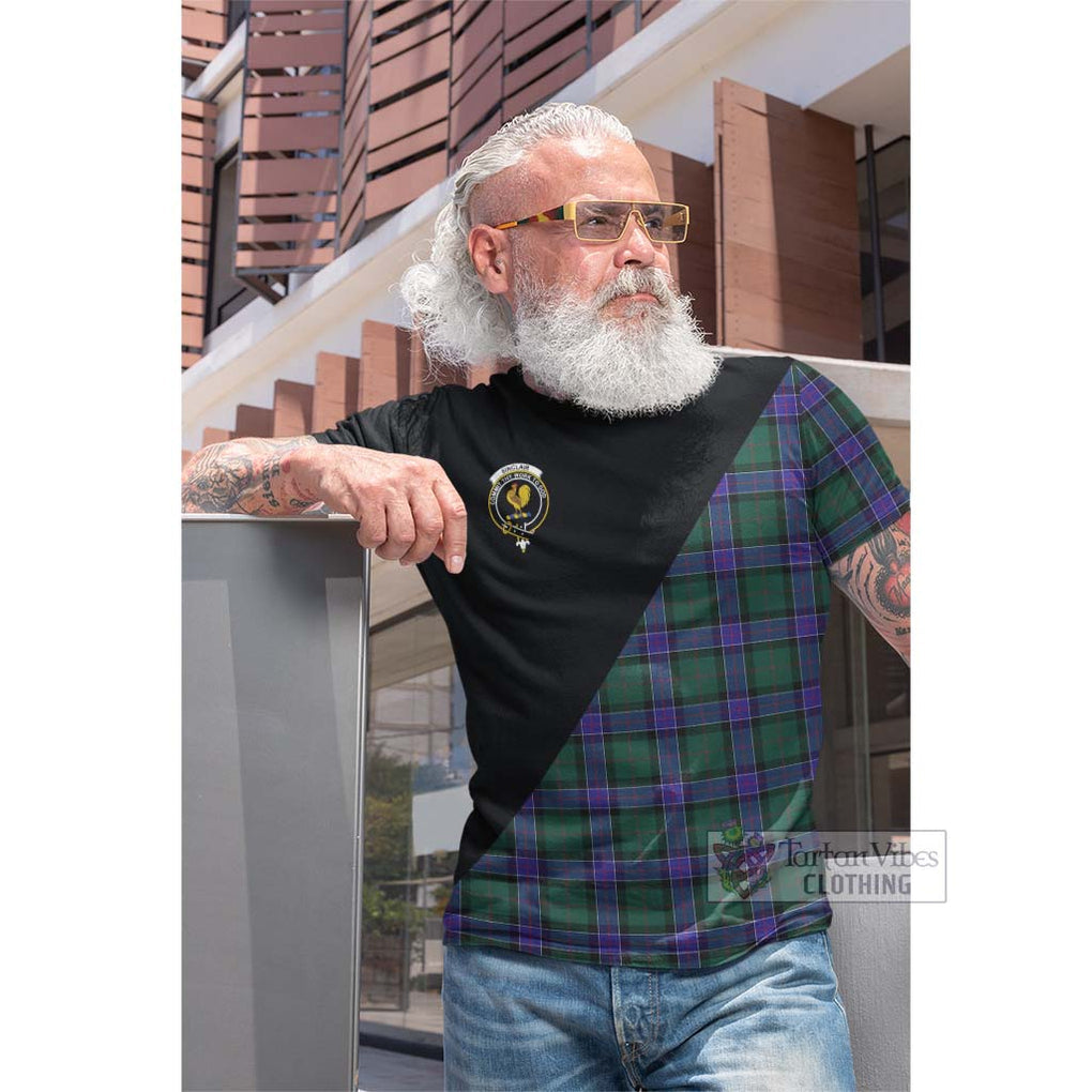 Tartan Vibes Clothing Sinclair Hunting Modern Tartan Cotton T-shirt with Family Crest and Military Logo Style