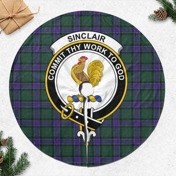 Sinclair Hunting Modern Tartan Christmas Tree Skirt with Family Crest