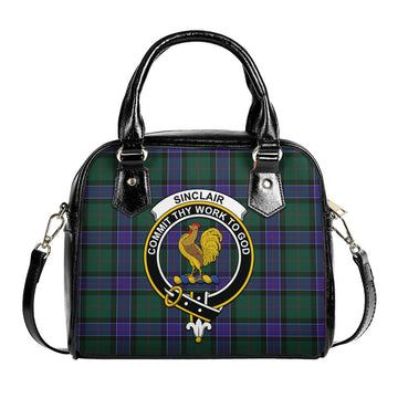 Sinclair Hunting Modern Tartan Shoulder Handbags with Family Crest