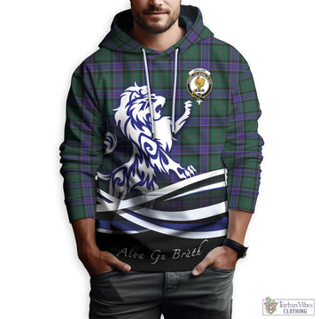 Sinclair Hunting Modern Tartan Hoodie with Alba Gu Brath Regal Lion Emblem