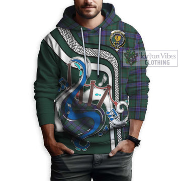 Sinclair Hunting Modern Tartan Hoodie with Epic Bagpipe Style