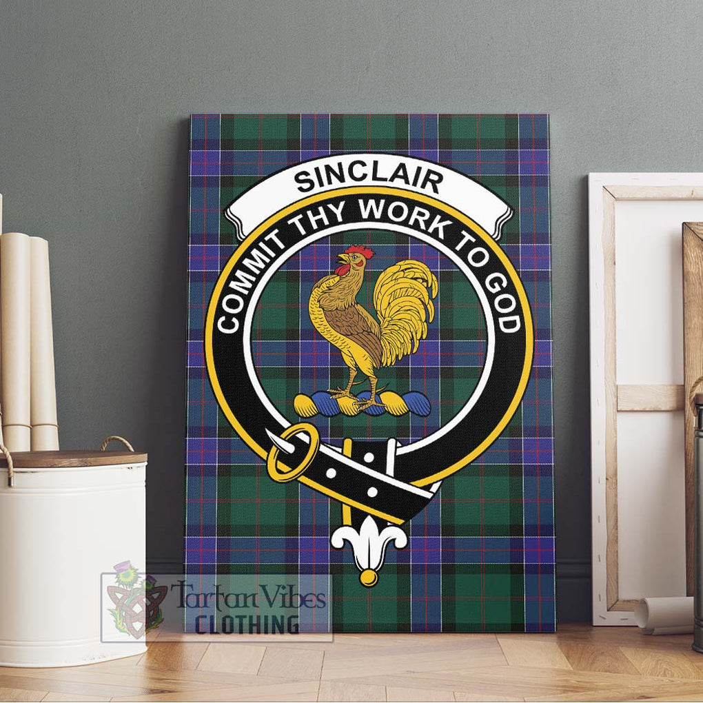 Sinclair Hunting Modern Tartan Canvas Print Wall Art with Family Crest Without Frame - Tartan Vibes Clothing