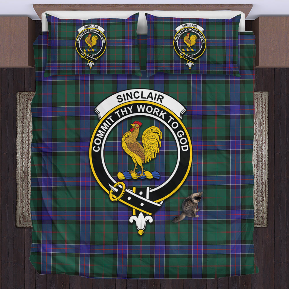 Sinclair Hunting Modern Tartan Bedding Set with Family Crest US Bedding Set - Tartan Vibes Clothing