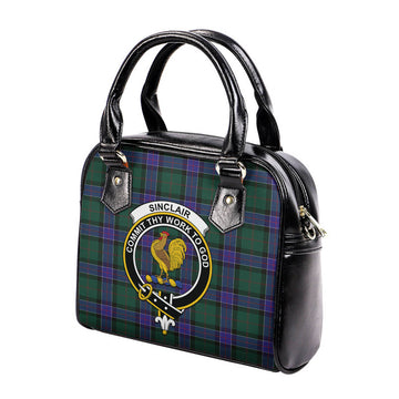 Sinclair Hunting Modern Tartan Shoulder Handbags with Family Crest