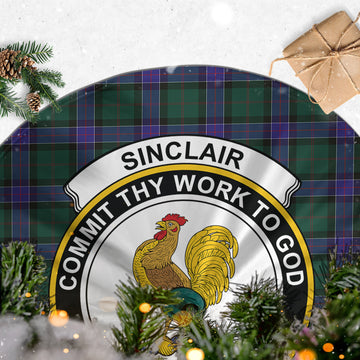 Sinclair Hunting Modern Tartan Christmas Tree Skirt with Family Crest