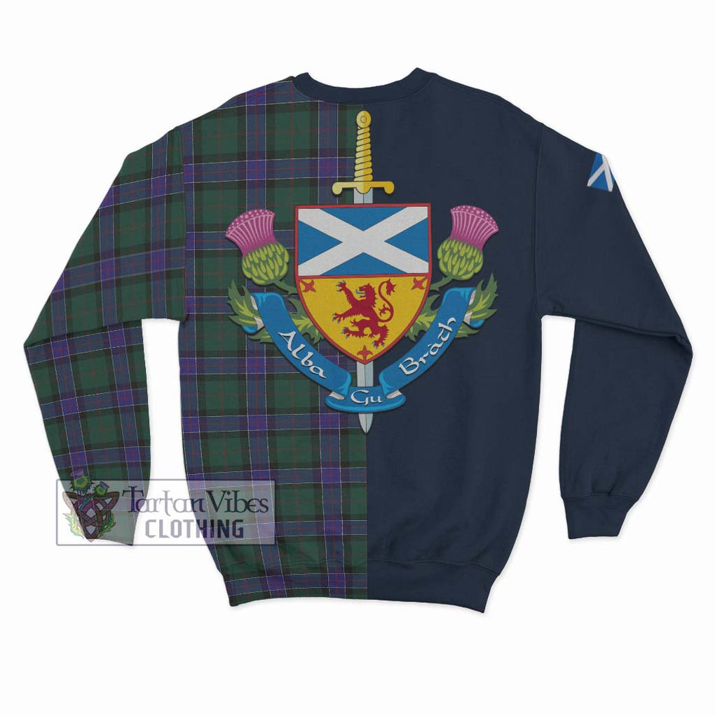 Tartan Vibes Clothing Sinclair Hunting Modern Tartan Sweatshirt with Scottish Lion Royal Arm Half Style