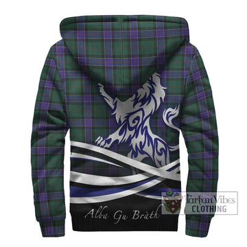 Sinclair Hunting Modern Tartan Sherpa Hoodie with Alba Gu Brath Regal Lion Emblem