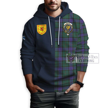 Sinclair Hunting Modern Tartan Hoodie Alba with Scottish Lion Royal Arm Half Style