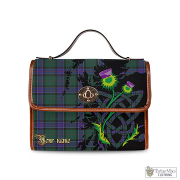 Sinclair Hunting Modern Tartan Waterproof Canvas Bag with Scotland Map and Thistle Celtic Accents