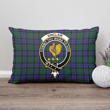 Sinclair Hunting Modern Tartan Pillow Cover with Family Crest