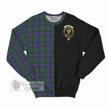 Sinclair Hunting Modern Tartan Sweatshirt with Family Crest and Half Of Me Style