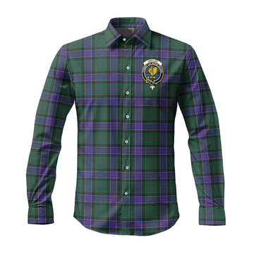 Sinclair Hunting Modern Tartan Long Sleeve Button Up Shirt with Family Crest