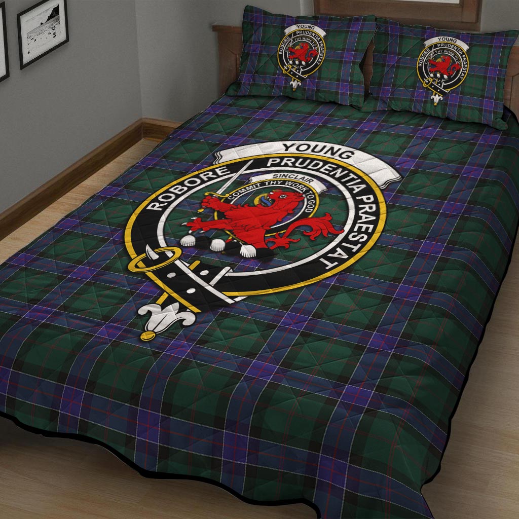 Sinclair Hunting Modern Tartan Quilt Bed Set with Family Crest - Tartan Vibes Clothing