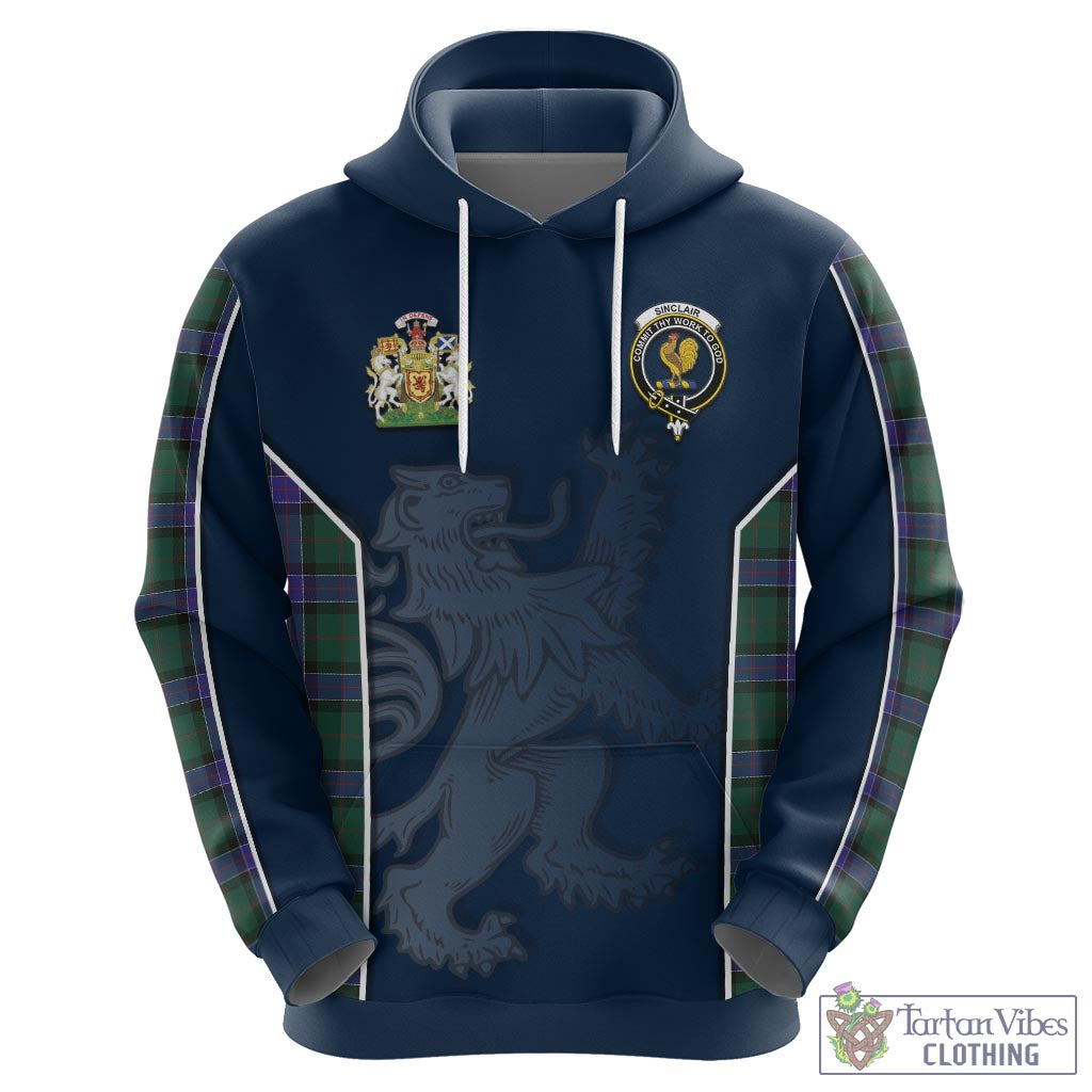 Tartan Vibes Clothing Sinclair Hunting Modern Tartan Hoodie with Family Crest and Lion Rampant Vibes Sport Style