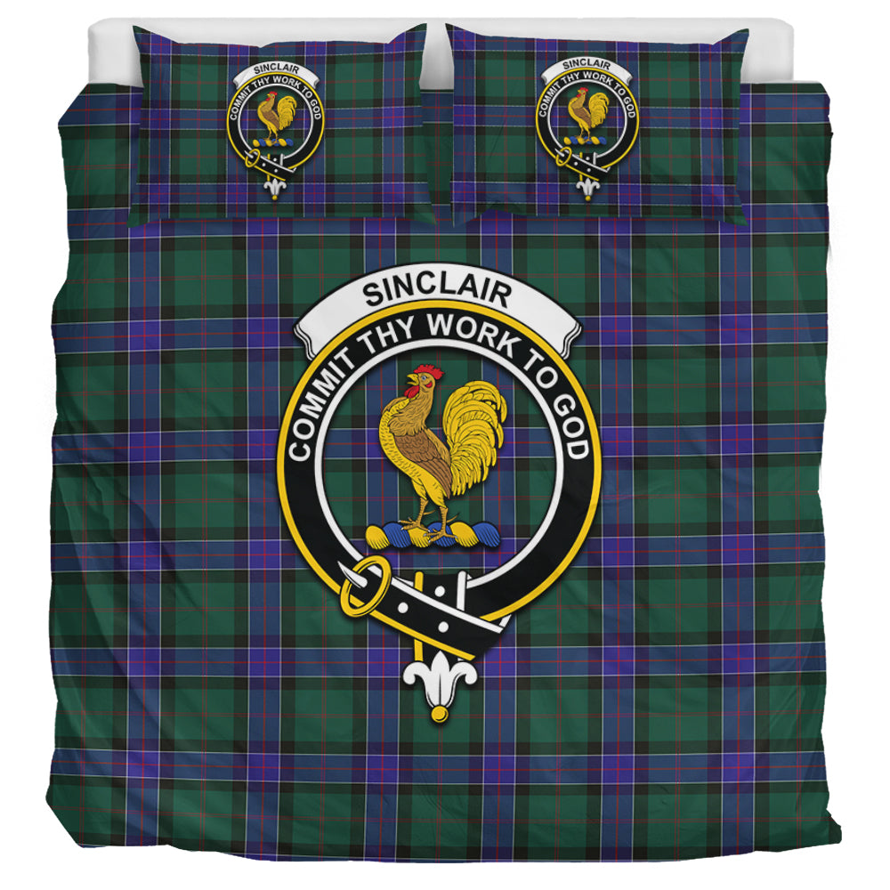 Sinclair Hunting Modern Tartan Bedding Set with Family Crest UK Bedding Set UK Super King 104*94 inch - Tartan Vibes Clothing