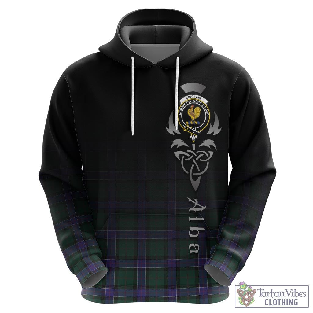 Tartan Vibes Clothing Sinclair Hunting Modern Tartan Hoodie Featuring Alba Gu Brath Family Crest Celtic Inspired