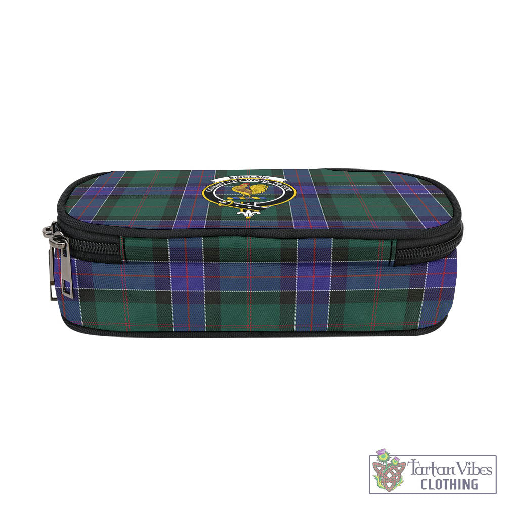 Tartan Vibes Clothing Sinclair Hunting Modern Tartan Pen and Pencil Case with Family Crest