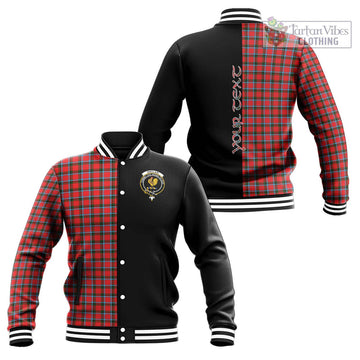 Sinclair Modern Tartan Baseball Jacket with Family Crest and Half Of Me Style