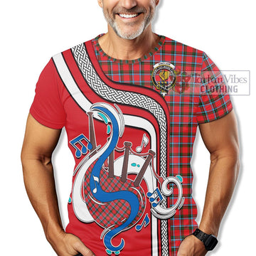 Sinclair Modern Tartan T-Shirt with Epic Bagpipe Style