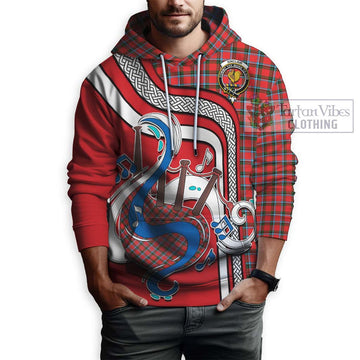 Sinclair Modern Tartan Hoodie with Epic Bagpipe Style