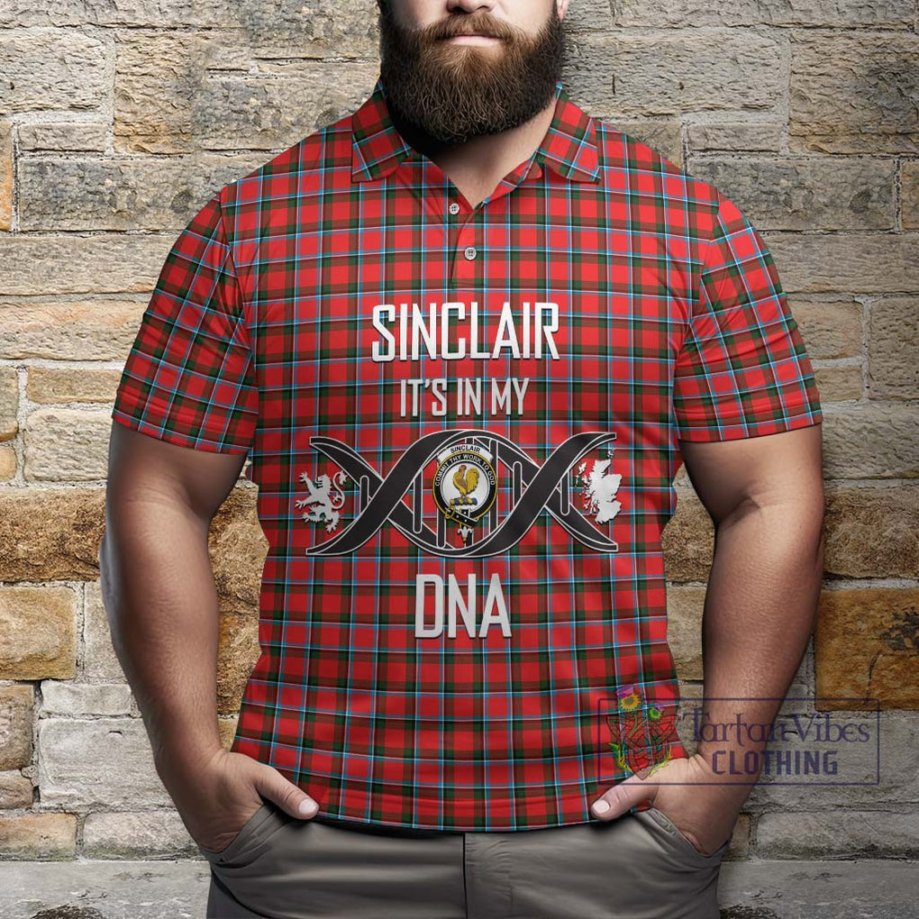 Sinclair Modern Tartan Polo Shirt with Family Crest DNA In Me Style Kid - Tartanvibesclothing Shop