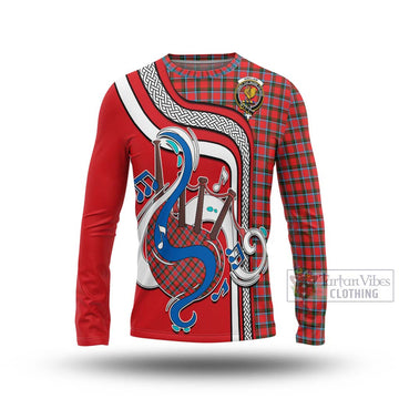 Sinclair Modern Tartan Long Sleeve T-Shirt with Epic Bagpipe Style