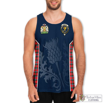 Sinclair Modern Tartan Men's Tanks Top with Family Crest and Scottish Thistle Vibes Sport Style