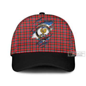 Sinclair Modern Tartan Classic Cap with Family Crest In Me Style