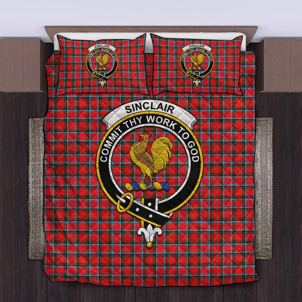 Sinclair Modern Tartan Quilt Bed Set with Family Crest Twin - Tartan Vibes Clothing