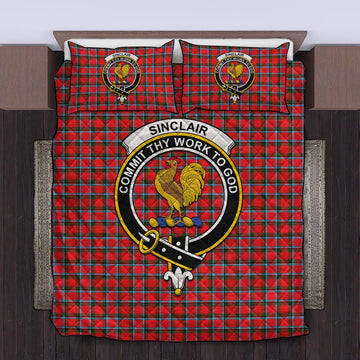 Sinclair Modern Tartan Quilt Bed Set with Family Crest