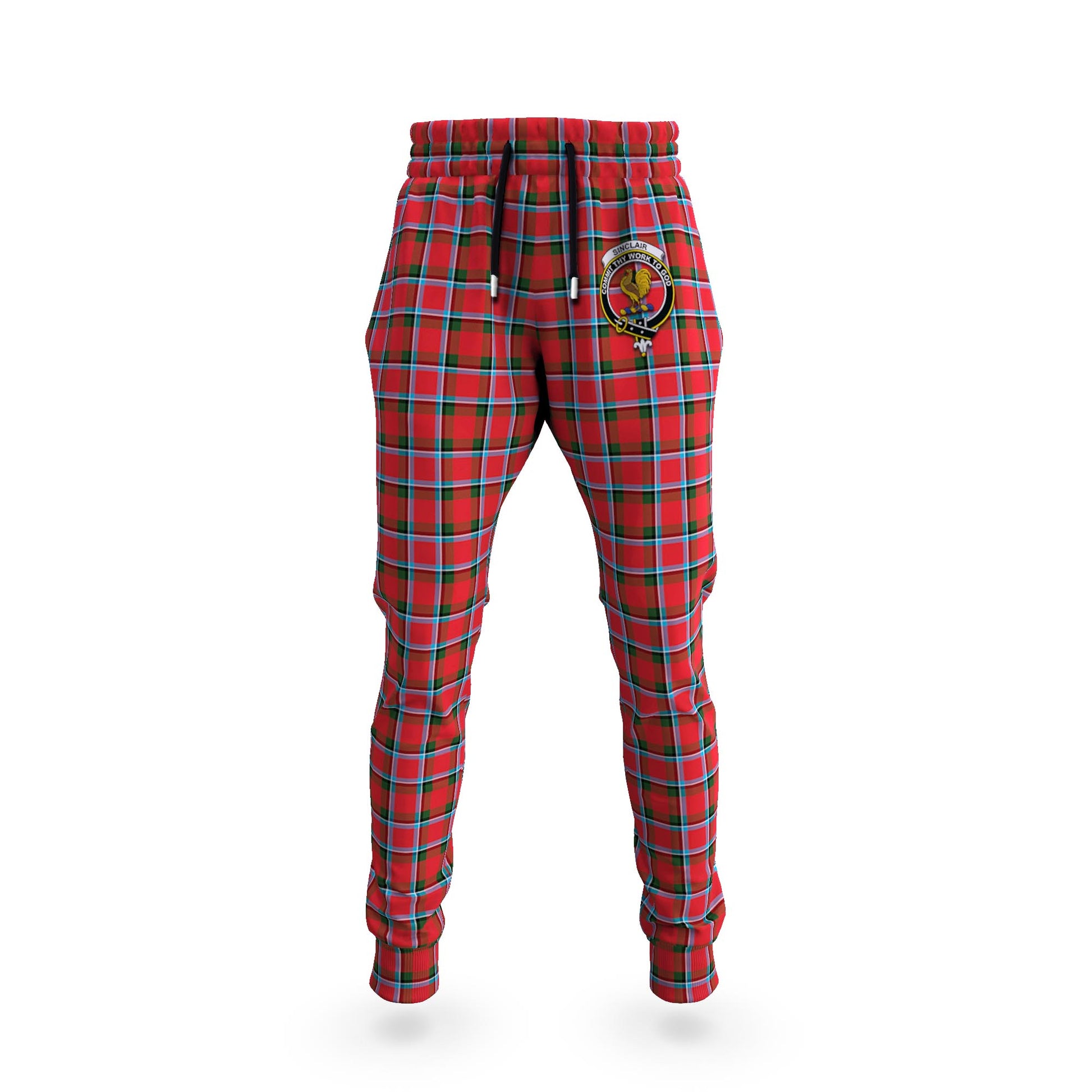 Sinclair Modern Tartan Joggers Pants with Family Crest 5XL - Tartan Vibes Clothing