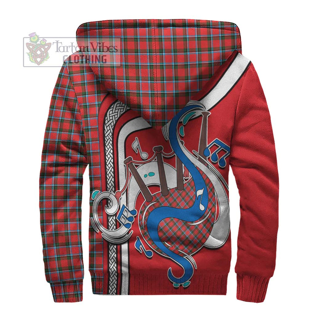 Sinclair Modern Tartan Sherpa Hoodie with Epic Bagpipe Style - Tartanvibesclothing Shop