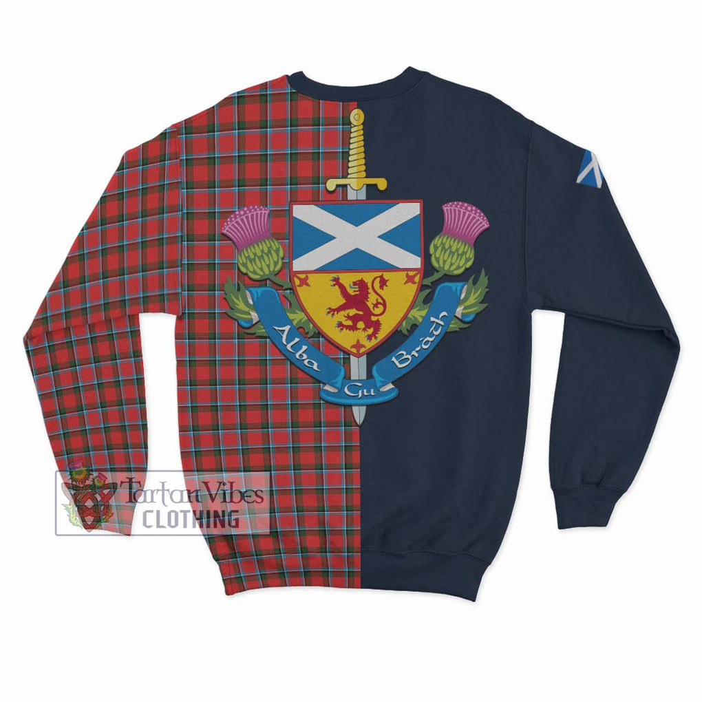 Tartan Vibes Clothing Sinclair Modern Tartan Sweatshirt with Scottish Lion Royal Arm Half Style