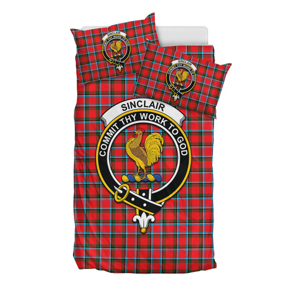 Sinclair Modern Tartan Bedding Set with Family Crest - Tartan Vibes Clothing