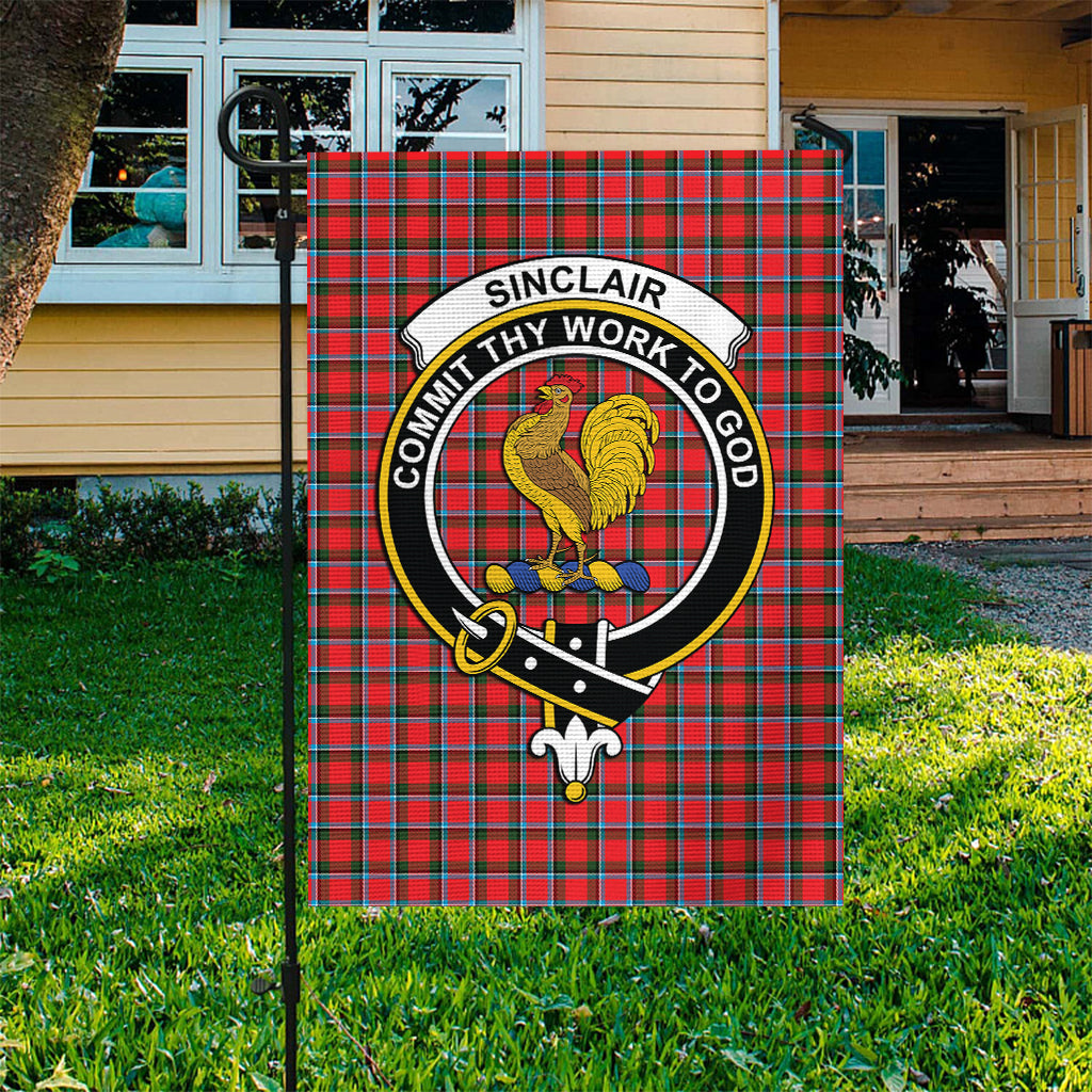 Sinclair Modern Tartan Flag with Family Crest - Tartan Vibes Clothing