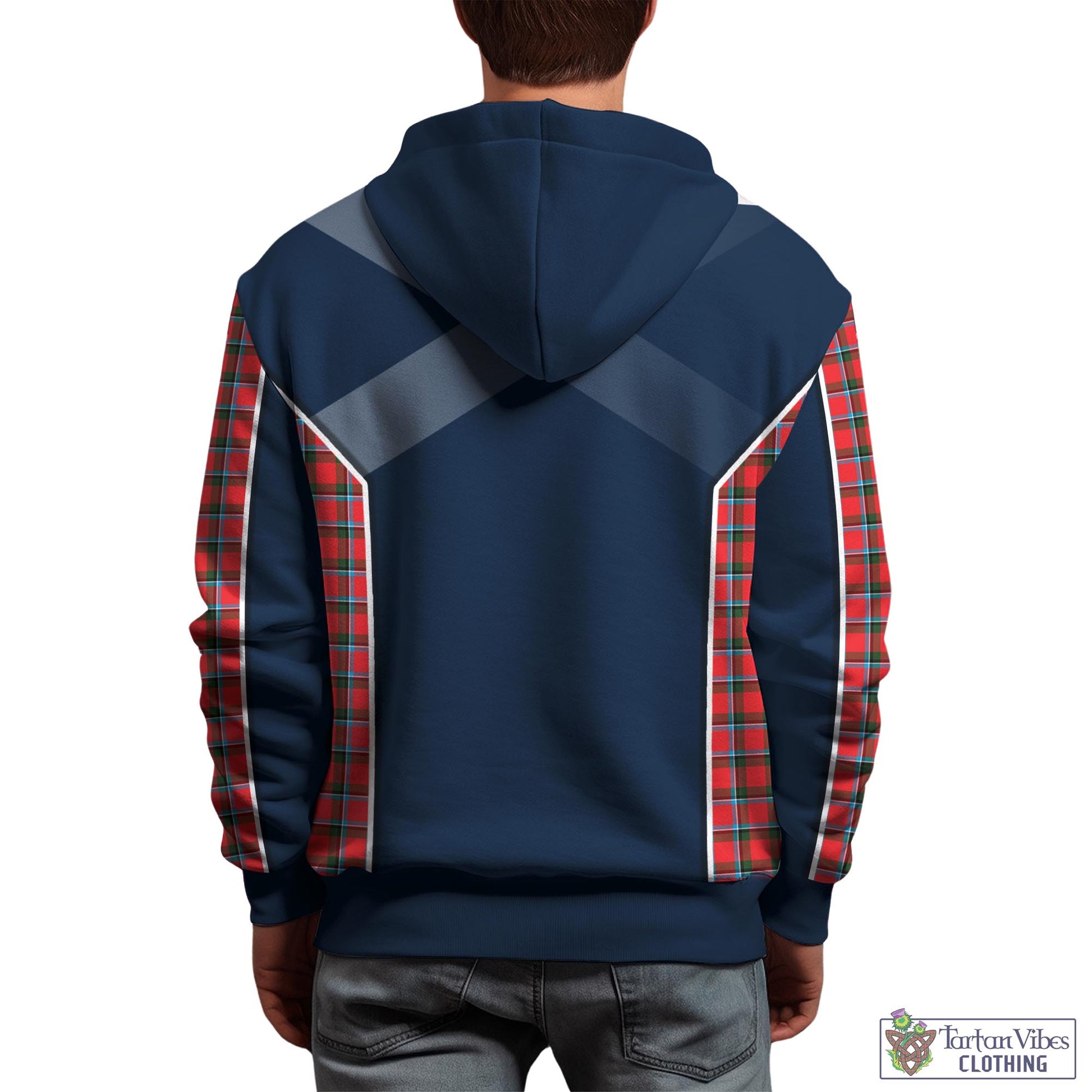 Tartan Vibes Clothing Sinclair Modern Tartan Hoodie with Family Crest and Lion Rampant Vibes Sport Style