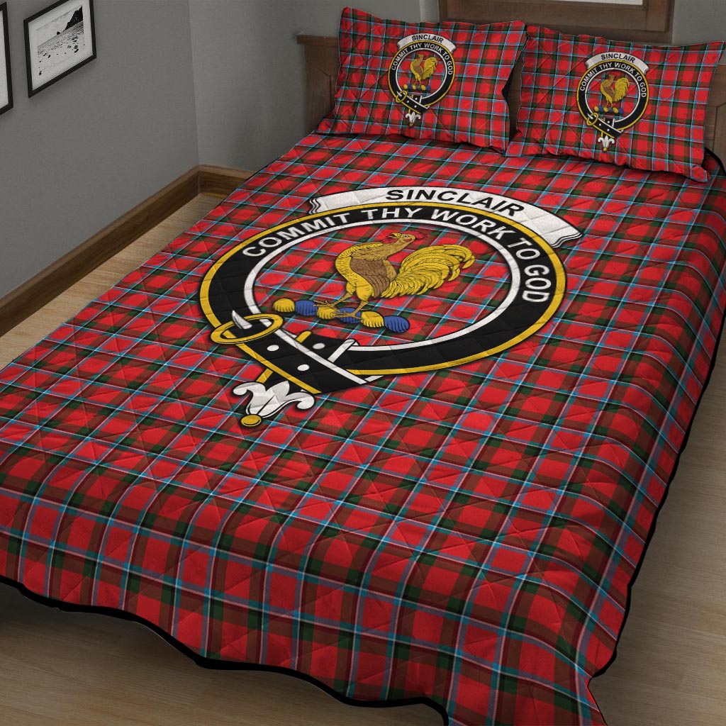 Sinclair Modern Tartan Quilt Bed Set with Family Crest - Tartan Vibes Clothing