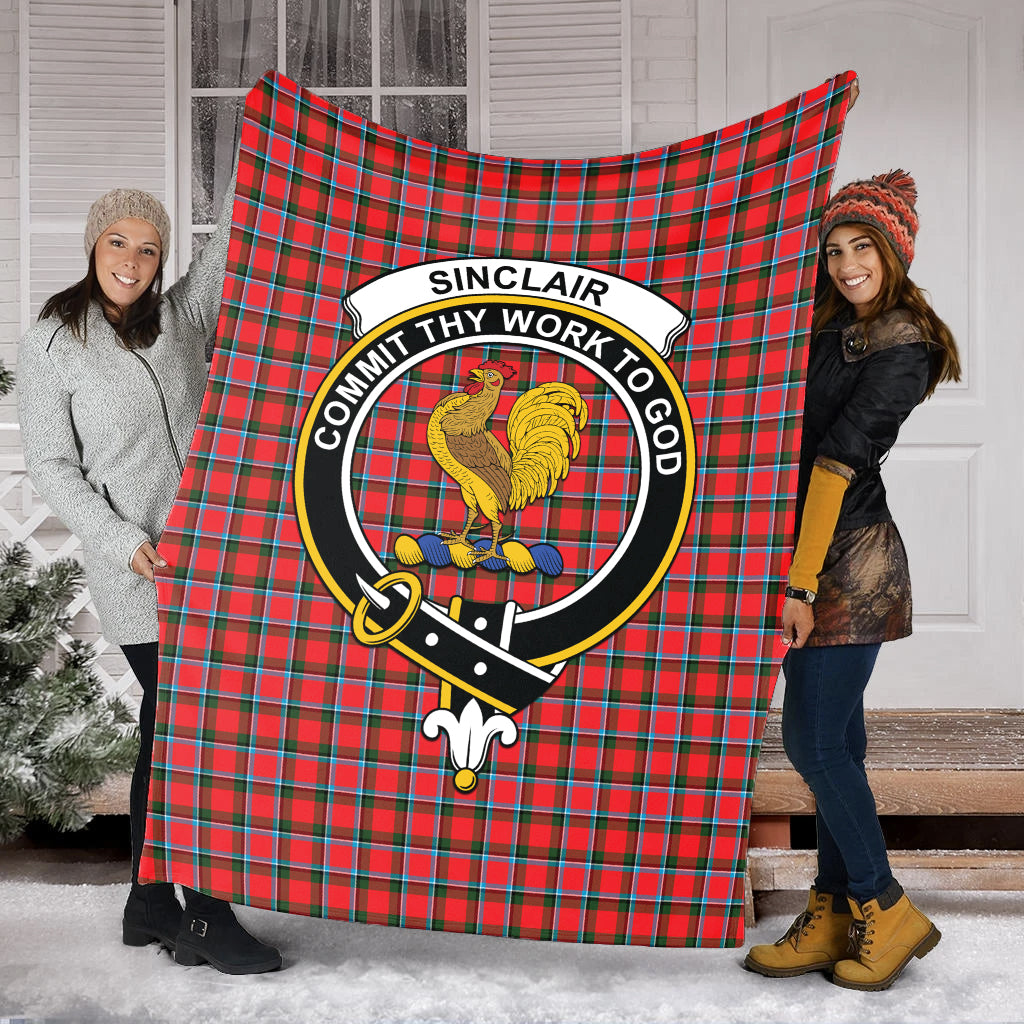 sinclair-modern-tartab-blanket-with-family-crest