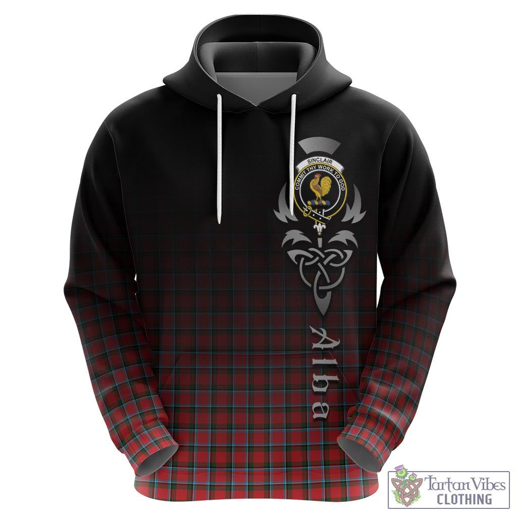 Tartan Vibes Clothing Sinclair Modern Tartan Hoodie Featuring Alba Gu Brath Family Crest Celtic Inspired