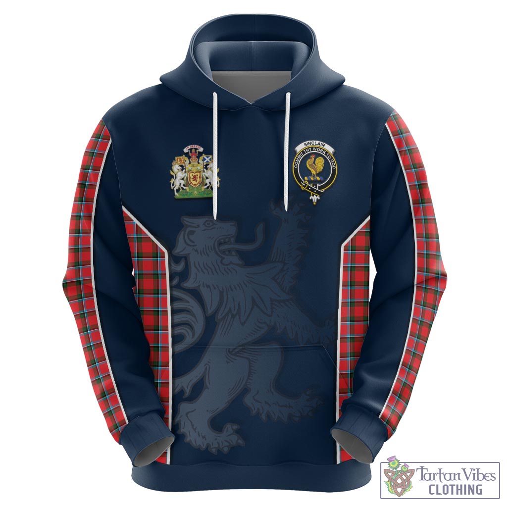 Tartan Vibes Clothing Sinclair Modern Tartan Hoodie with Family Crest and Lion Rampant Vibes Sport Style