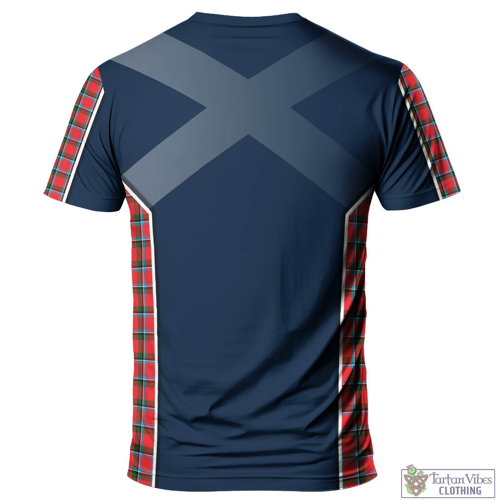 Tartan Vibes Clothing Sinclair Modern Tartan T-Shirt with Family Crest and Lion Rampant Vibes Sport Style