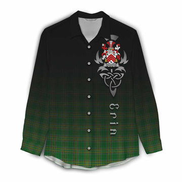 Singleton Irish Clan Women's Casual Shirt with Coat of Arms Erin Go Bragh Celtic Inspired Female - Tartan Vibes Clothing